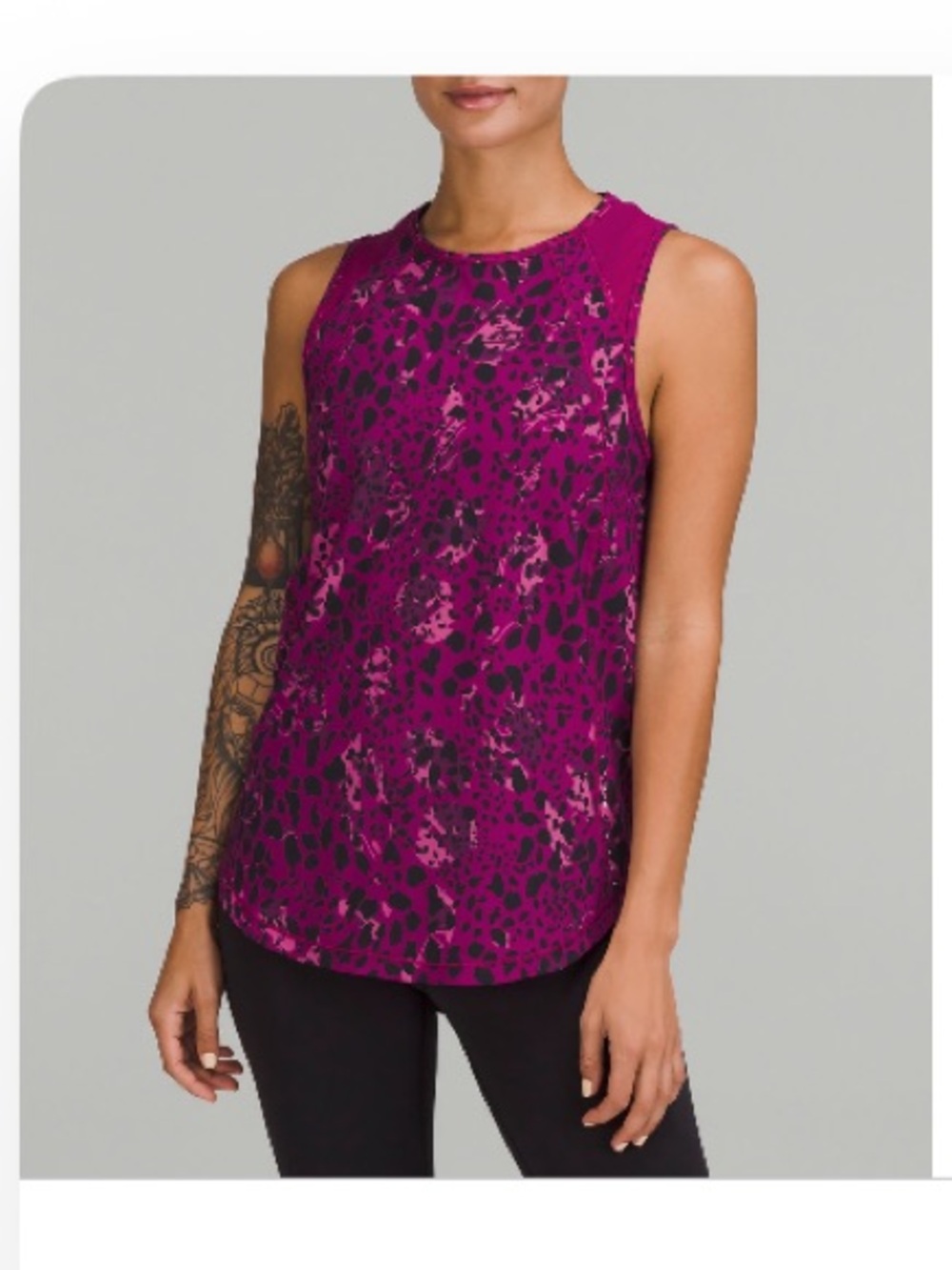 Lululemon Sculpt Tank Cheetah Camo Magenta Print Multi